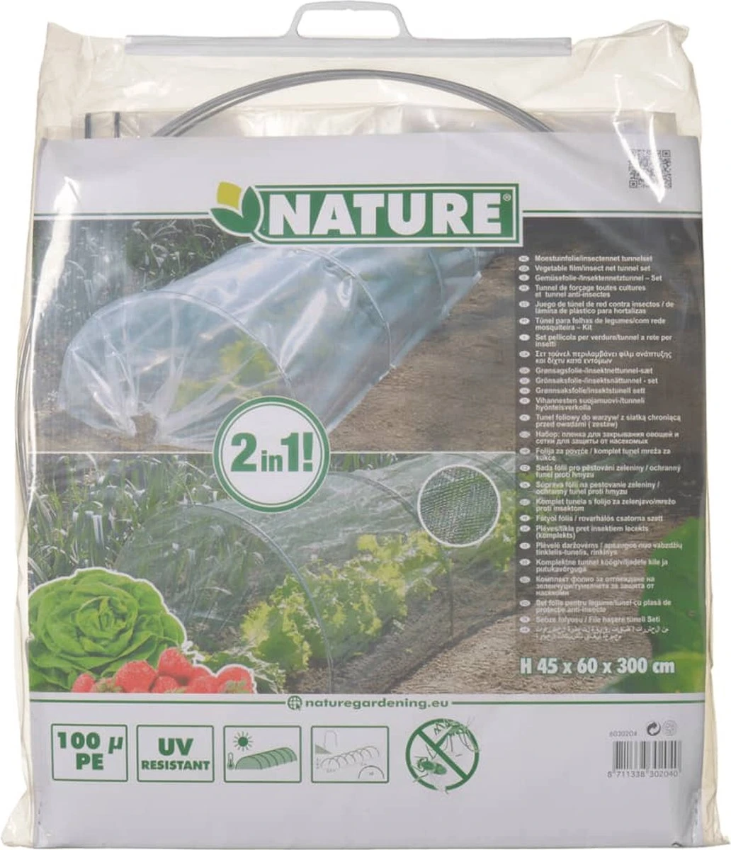 Nature - Tuintunnelset (2-in-1: Folie + Net) - 45 X 60 X 300cm 7 Nature - Tuintunnelset (2-in-1: Folie + Net) - 45 X 60 X 300cm - Afbeelding 5