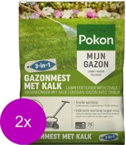 Pokon Gazonmest Met Kalk - 2 X 5kg - Mest - Geschikt Voor 2 X 75m² - 120 Dagen Voeding - Voordeelverpakking -Gardena Verkoopwinkel 1044x1200 1