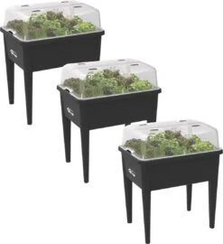 Elho Green Basics Kweektafel Super - Kweekbenodigdheden - 3 X 75.5x56.3x73.3 Cm Zwart Xxl