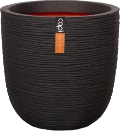 Capi Europe - Bloempot Bol Rib NL - 35x34 - Zwart - Voor Binnen En Buiten - KBLR932 -Gardena Verkoopwinkel 1102x1200 2