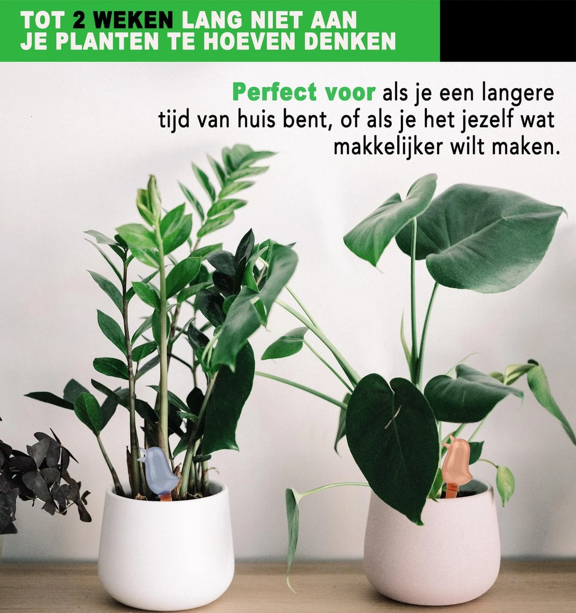 Waterdruppelaar Voor Planten 2 Stuks - Waterbol Kamerplanten - Automatisch Watergeefsysteem - Vogel - Roze 4 Waterdruppelaar Voor Planten 2 Stuks - Waterbol Kamerplanten - Automatisch Watergeefsysteem - Vogel - Roze - Afbeelding 2
