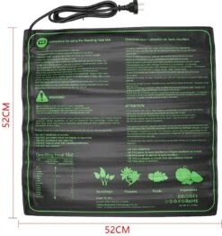 Merkloos Kweekmat - Verwarmingsmat Planten - 52 X 52 Cm - Zaden - Stekjes - Kiemen - Ook Geschikt Voor Onder Terrariums - Spat Waterdicht - 45 Watt- Zonder Regelaar