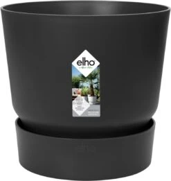 Elho Greenville Rond 40 - Grote Bloempot Voor Buiten - Gemaakt Van Gereycled Plastic - Ø 39.0 X H 36.8 Cm - Living Black -Gardena Verkoopwinkel 1134x1200 1