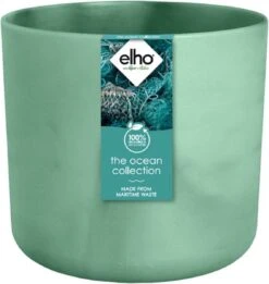 Elho The Ocean Collection Round 22cm - Bloempot Voor Binnen - 100% Gerecycled Materiaal - Gemaakt Met Zeeafval - Ø 22.3 X H 20.4 Cm - Pacifisch Groen -Gardena Verkoopwinkel 1135x1200 2