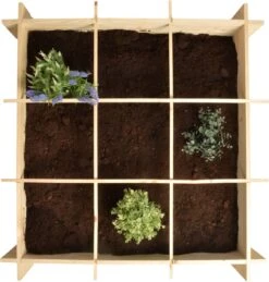 Merkloos Vierkante Meter Tuin - Hout - Inclusief Worteldoek - 9 Vakken - Moestuin - 100x100x20 Cm -Gardena Verkoopwinkel 1146x1200