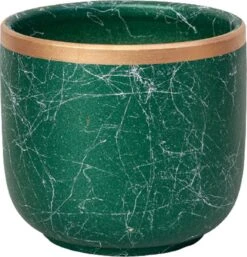Bloempotten Binnen - Keramiek - Gouden Rand - Bloempot Buiten - Afvoergat 24 Cm - Groen – Groot -Gardena Verkoopwinkel 1155x1200
