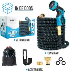 Strex Flexibele Tuinslang 15M Met Sproeikop - Uitrekbaar - Incl. Koppelingen, Ophanghaak & Opbergzak -Gardena Verkoopwinkel 1176x1200 4