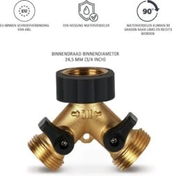 Y Stuk Kraan - Kraan Splitter - Waterverdeler - Buitenkraan - Waterverdeler 2 Weg – Messing - Afzonderlijk Af Te Sluiten -Gardena Verkoopwinkel 1177x1200 1