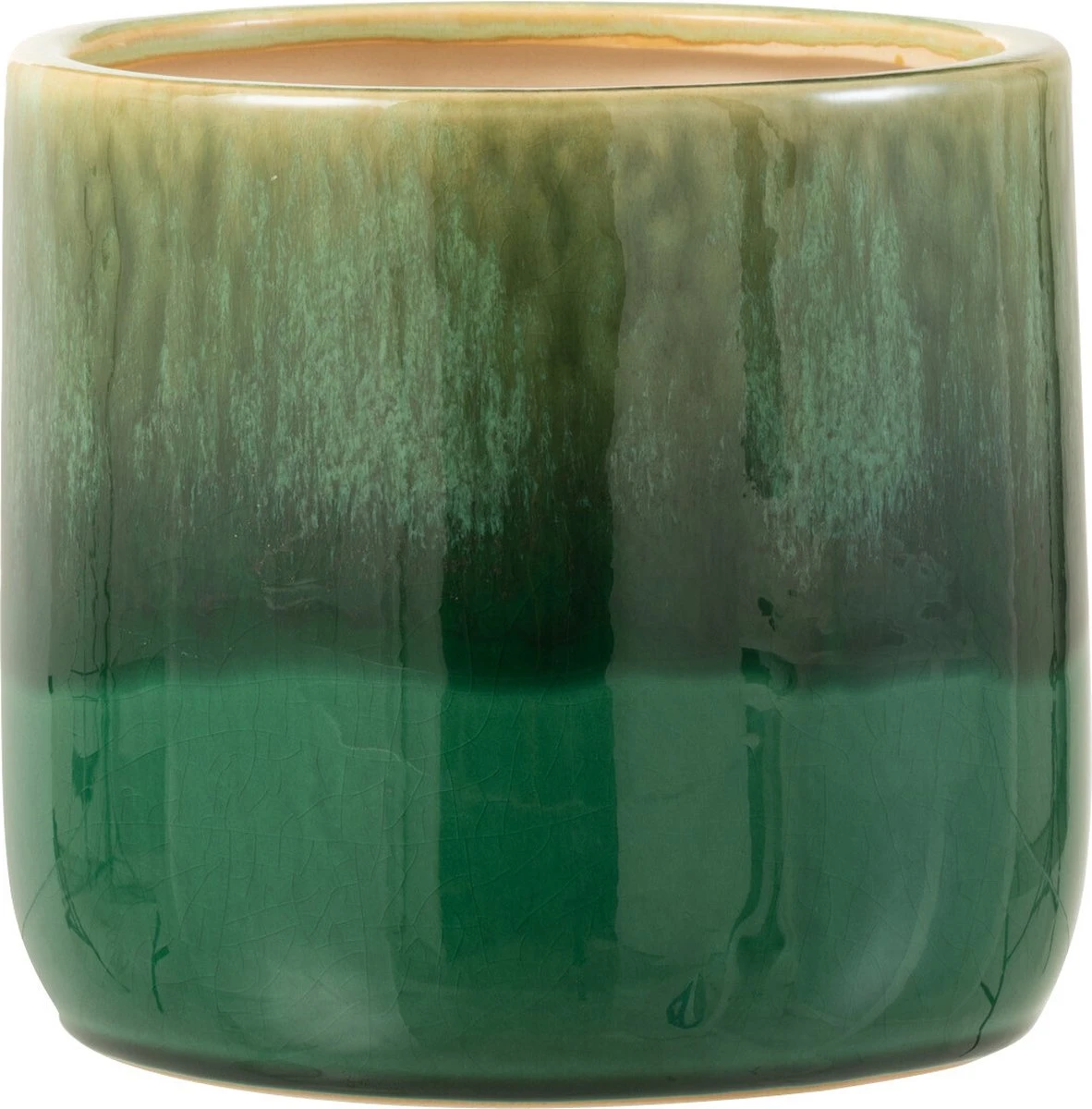 J-Line Bloempot Elise Keramiek Groen Large 3 J-Line Bloempot Elise Keramiek Groen Large