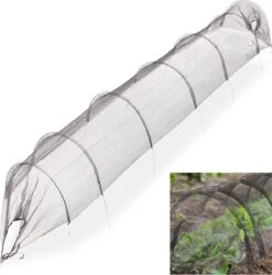 Merkloos Kweektunnel Met Zwart Gaasnet - 300x45x45 Cm