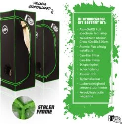 AtomicGrow Kweektent Compleet LED Full Spectrum Kweeklamp AtomX600 Kweekset Groeilamp -Gardena Verkoopwinkel 1185x1200