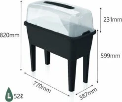 Moestuinbak Kweektafel Respana Planter High Set 77x39x82cm ANTRACIET Prosperplast -Gardena Verkoopwinkel 1200x1007