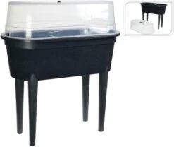 Merkloos Kweektafel Op Poten 77 X 40 X 83 Cm - Zwart - Kunststof - Plantenbak Voor Buitenkweken