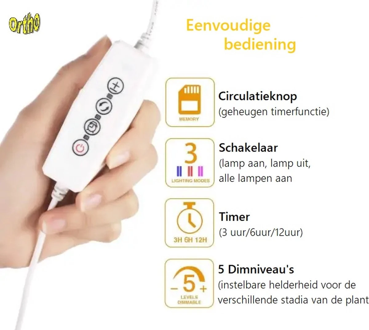 Ortho® - LED Groeilamp - Wit Licht - Bloeilamp - Kweeklamp - Full Spectrum - Grow Light - Groei Lamp (met 3 Lampen) Met Flexibele Lamphouder - Hoge Lichtintensiteit - Klem Spotje - 3x 18 Ortho® - LED Groeilamp - Wit Licht - Bloeilamp - Kweeklamp - Full Spectrum - Grow Light - Groei Lamp (met 3 Lampen) Met Flexibele Lamphouder - Hoge Lichtintensiteit - Klem Spotje - 3x - Afbeelding 16