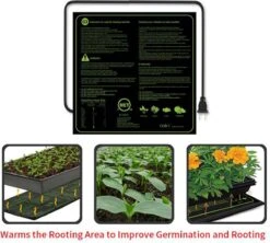 Merkloos Kweekmat - Verwarmingsmat Planten - 52 X 52 Cm - Zaden - Stekjes - Kiemen - Ook Geschikt Voor Onder Terrariums - Spat Waterdicht - 45 Watt- Zonder Regelaar -Gardena Verkoopwinkel 1200x1080