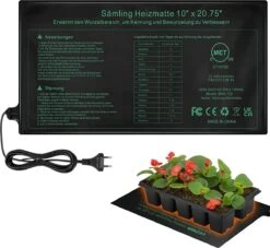 Verwarmingsmat Planten | Warmtemat 25,5x52,5 Cm - Kweekmat - Propagator - Kweektent - Zaden - Stekjes - Kiemen - Ook Geschikt Voor Onder Terrariums - Spat Waterdicht