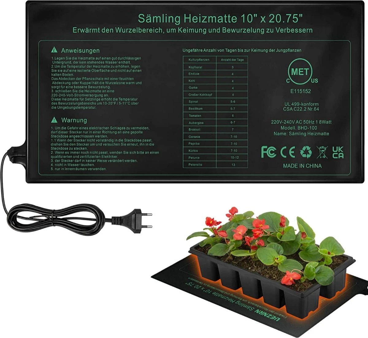 Verwarmingsmat Planten | Warmtemat 25,5x52,5 Cm - Kweekmat - Propagator - Kweektent - Zaden - Stekjes - Kiemen - Ook Geschikt Voor Onder Terrariums - Spat Waterdicht 3 Verwarmingsmat Planten | Warmtemat 25,5x52,5 Cm - Kweekmat - Propagator - Kweektent - Zaden - Stekjes - Kiemen - Ook Geschikt Voor Onder Terrariums - Spat Waterdicht