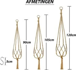 9 Stuks Jute Macrame Plantenhangers - Boho Handgeweven Katoen Hangpot Voor Binnen/Buiten - Hangende Bloempot Met Kralen - Macramé Touw/Koord Hangplant Houder - Bohemian Wandhanger Decoratie - Plant Hanger - Verticale Tuin Bloempothouder Planthanger -Gardena Verkoopwinkel 1200x1106 2