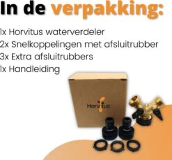 Horvitus Waterverdeler 2 Weg - Y Stuk Kraan Splitter - Voor Europese Kranen - Messing -Gardena Verkoopwinkel 1200x1111 3
