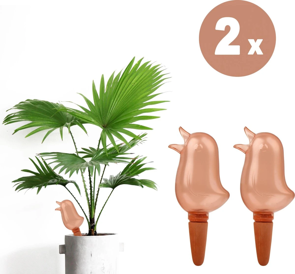 Waterdruppelaar Voor Planten 2 Stuks - Waterbol Kamerplanten - Automatisch Watergeefsysteem - Vogel - Roze 3 Waterdruppelaar Voor Planten 2 Stuks - Waterbol Kamerplanten - Automatisch Watergeefsysteem - Vogel - Roze