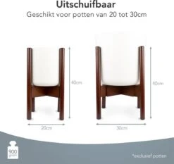 LifeGoods Planten Standaard - Uitschuifbare Bloempothouder - 20 Tot 30 Cm - Donker Bamboe -Gardena Verkoopwinkel 1200x1130 4