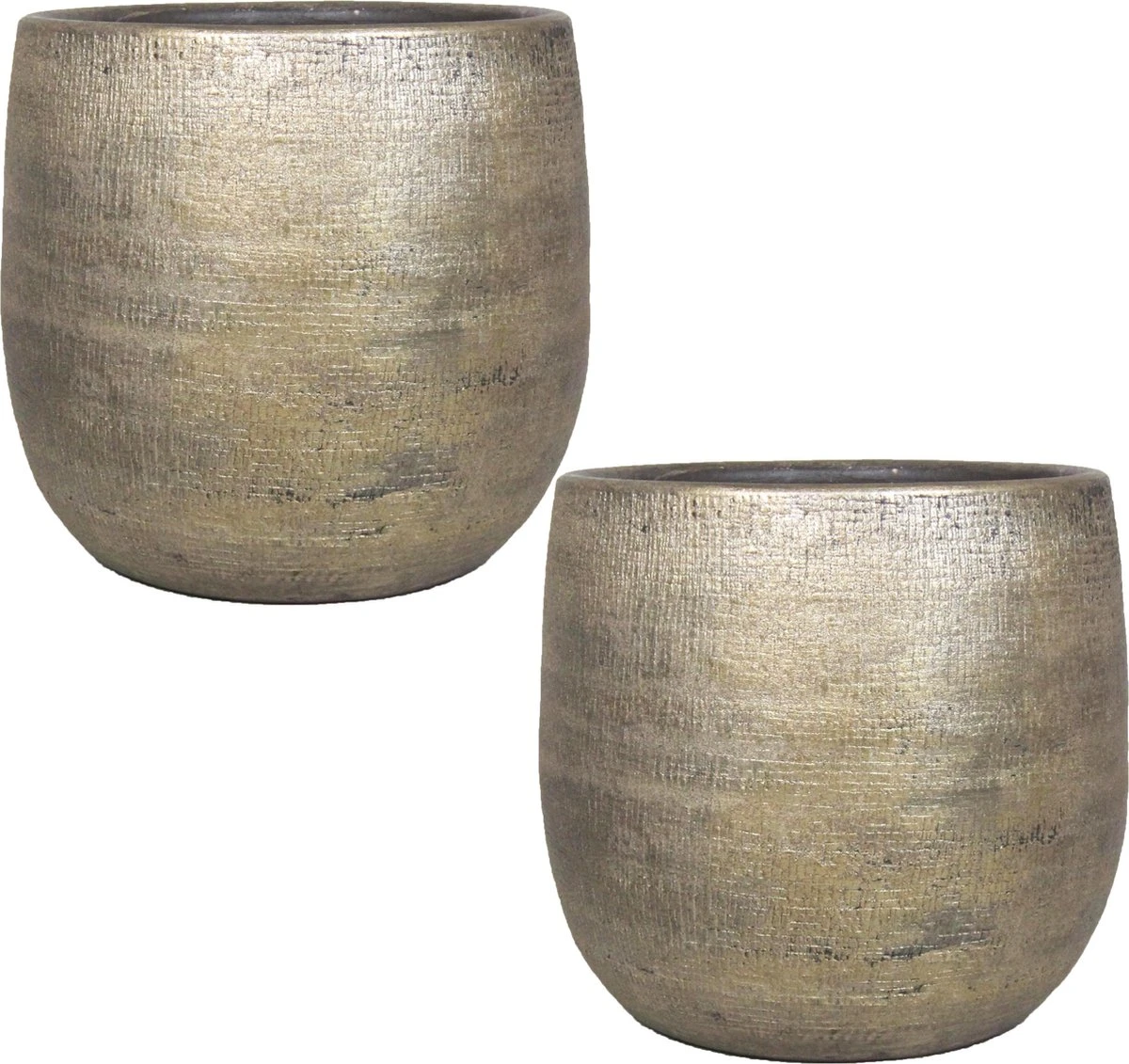 Luxe Plantenpot/bloempot Goud Mira Van Keramiek 18 Cm - Keramische Plantenpotten/plantenbakken 4 Luxe Plantenpot/bloempot Goud Mira Van Keramiek 18 Cm - Keramische Plantenpotten/plantenbakken - Afbeelding 2