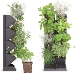 Prosperplast Verticale Kruidentuin Kunststof - Staand/hangend - Modulair - Antraciet Grijs - L 20 X B 11 X H 48 Cm - Incl. Kruidenschaar -Gardena Verkoopwinkel 1200x1146 6