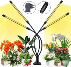 A Sunny Day Kweeklamp LED Warm Wit Licht Inclusief USB Voeding En Tafelclip - Groeilamp Voor De Bloei Van Planten - Zonlicht Lamp - Grow Light - 40 Watt - Automatisch Timer Voor 3-9-12 Uur