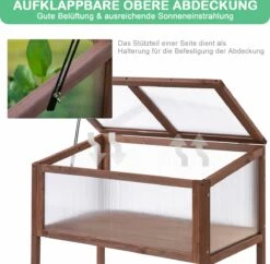 Outsunny Verhoogd Frame Van Hout Koude Kas Kruidenbed Voor Tuin Balkon Bruin Hout Pc-plaat 845-472 -Gardena Verkoopwinkel 1200x1175