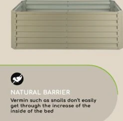 Blumfeldt High Grow Straight Kweekbak - Kweektafel - Moestuinbak 180 X 90 Cm - Werkhoogte 60 Cm - Inhoud 970 L - Staal - Zilver -Gardena Verkoopwinkel 1200x1177