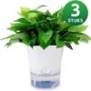 SKYARD® 3 Stuks Zelfwaterende Bloempot Maat M – Milieuvriendelijk Watergeefsysteem Kamerplanten – Zelfwatergevende Pot – Bloempot Met Waterreservoir – Selfwatering Pot – Wit -Gardena Verkoopwinkel 1200x1177 5