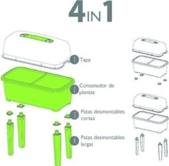 Moestuinbak Kweektafel Respana Planter High Set 77x39x82cm ANTRACIET Prosperplast -Gardena Verkoopwinkel 1200x1178 2