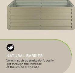 Blumfeldt High Grow Straight Kweekbak - Kweektafel - Moestuinbak 180 X 90 Cm - Werkhoogte 60 Cm - Inhoud 970 L - Staal - Beige -Gardena Verkoopwinkel 1200x1178