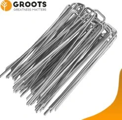 Premium Gronddoekpennen 50 St. - 15cm Lang - 2,5cm Breed - 3mm Dik - Verzinkt Staal - Anti-Worteldoek - Grondanker - Haring - Gronddoekhaak - Grondhaken - Groots -Gardena Verkoopwinkel 1200x1185 1