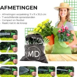 Uitrekbare Tuinslang Tot 15 Meter Van MD-goods ® - Tuinsproeier - Tuin Besproeien - Waterslang - Sproeikop - Groen - Flexibel Elastisch -Gardena Verkoopwinkel 1200x1191 5
