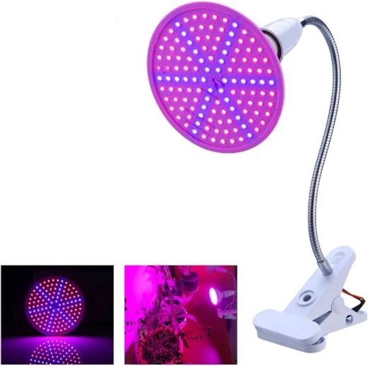 Merkloos Led Kweeklamp - Groeilamp - Bloeilamp Voor Planten - E27 Fitting - 200 LEDS - Met Klemhouder 7 Merkloos Led Kweeklamp - Groeilamp - Bloeilamp Voor Planten - E27 Fitting - 200 LEDS - Met Klemhouder - Afbeelding 5