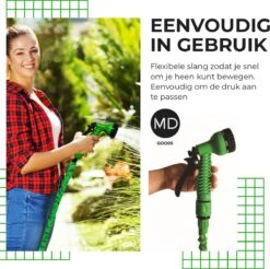 Uitrekbare Tuinslang Tot 15 Meter Van MD-goods ® - Tuinsproeier - Tuin Besproeien - Waterslang - Sproeikop - Groen - Flexibel Elastisch -Gardena Verkoopwinkel 1200x1196 1