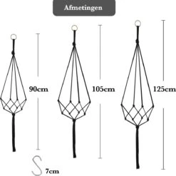 9 Stuks Zwart Macrame Plantenhangers - Boho Handgeweven Katoen Hangpot Voor Binnen/Buiten - Hangende Bloempot Met Kralen - Macramé Touw/Koord Hangplant Houder - Bohemian Wandhanger Decoratie - Plant Hanger - Verticale Tuin Bloempothouder Planthanger -Gardena Verkoopwinkel 1200x1198 41