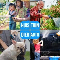 Strex Flexibele Tuinslang 15M Met Sproeikop - Uitrekbaar - Incl. Koppelingen, Ophanghaak & Opbergzak -Gardena Verkoopwinkel 1200x1200 1126