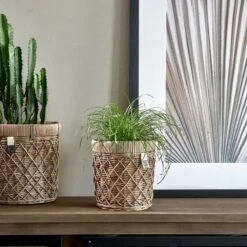 Riviera Maison Bloempot Voor Binnen Naturel - Rustic Rattan Diamond Weave Planter S -Gardena Verkoopwinkel 1200x1200 1210