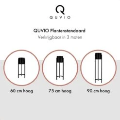 QUVIO Plantenstandaard Binnen - Inclusief Pot - Staande Plantenbak - Metaal - Bloempot - 22 X 22 X 60 Cm - Zwart -Gardena Verkoopwinkel 1200x1200 1225