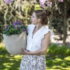 Capi Europe - Bloempot Bol Waste Rib NL - 43x41 - Terrazzo Beige - Voor Binnen En Buiten - KTBR933 -Gardena Verkoopwinkel 1200x1200 1241