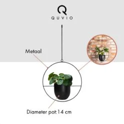 QUVIO Bloempot Hangend / Bloempotten Voor Binnen / Bloempotten / Bloempot Binnen / Bloempot Met Ophanghaak - Metaal -Gardena Verkoopwinkel 1200x1200 1249