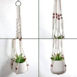 4 Stuks Plantenhangers - Boho Handgeweven Katoen Hangpot Voor Binnen/Buiten - Bloempot Met Kralen - Macramé Touw/Koord Hangplant Houder - Bohemian Wandhanger Decoratie - Verticale Tuin Plant Hanger Bloempothouder Planthanger Wit 14 4 Stuks Plantenhangers - Boho Handgeweven Katoen Hangpot Voor Binnen/Buiten - Bloempot Met Kralen - Macramé Touw/Koord Hangplant Houder - Bohemian Wandhanger Decoratie - Verticale Tuin Plant Hanger Bloempothouder Planthanger Wit -Gardena Verkoopwinkel 1200x1200 1256
