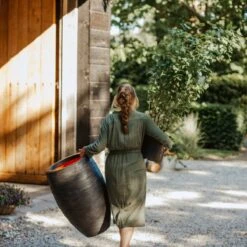 Capi Europe - Vaas Elegant Deluxe Rib NL - 45x72 - Zwart - Voor Binnen En Buiten - KBLR1138 -Gardena Verkoopwinkel 1200x1200 1269