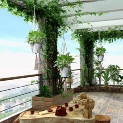 9 Stuks Jute Macrame Plantenhangers - Boho Handgeweven Katoen Hangpot Voor Binnen/Buiten - Hangende Bloempot Met Kralen - Macramé Touw/Koord Hangplant Houder - Bohemian Wandhanger Decoratie - Plant Hanger - Verticale Tuin Bloempothouder Planthanger -Gardena Verkoopwinkel 1200x1200 1283