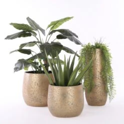 Mica Decorations Clemente Bloempot - H31 X Ø38 Cm - Terracotta - Goud -Gardena Verkoopwinkel 1200x1200 1309