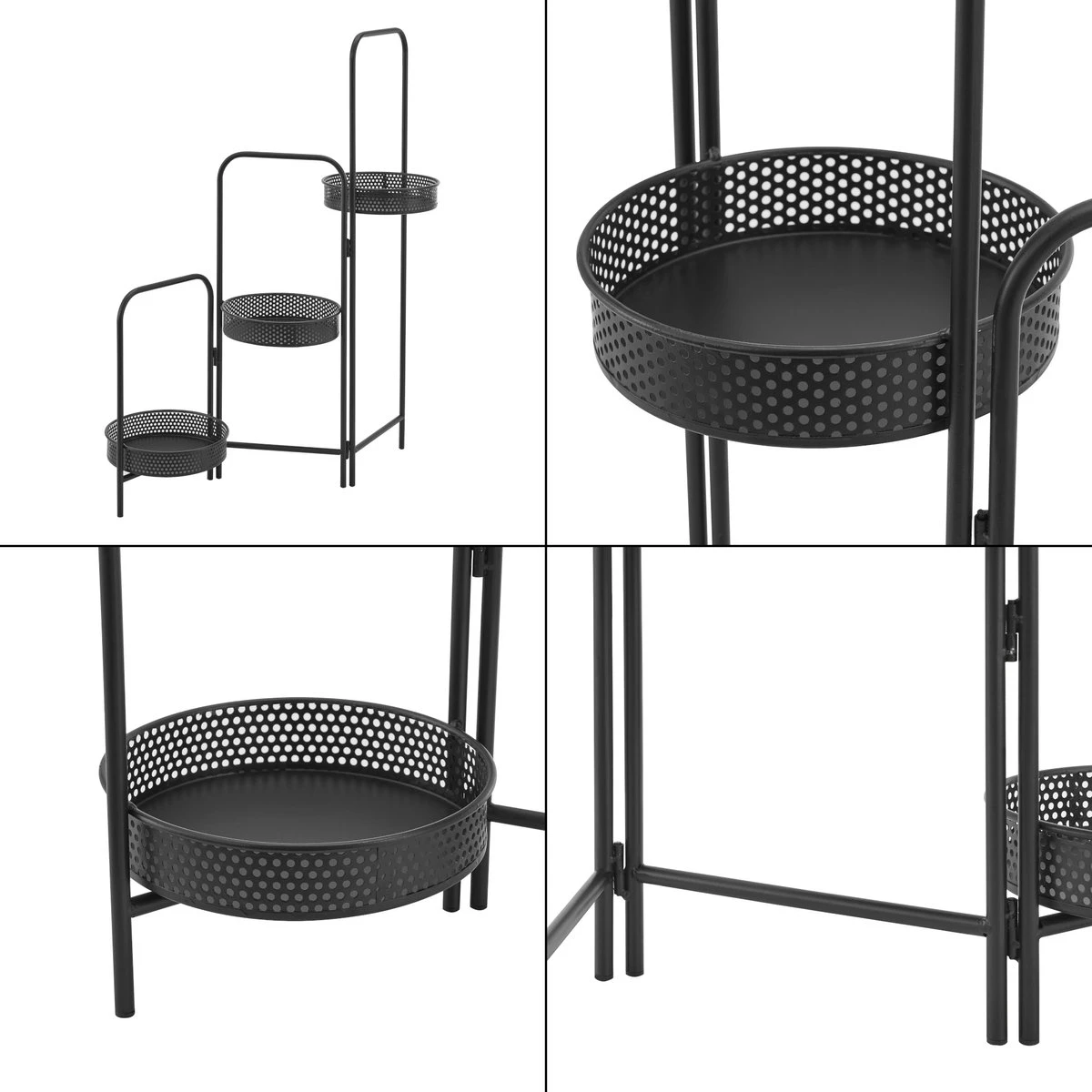 Plantenstandaard Vrasene Metaal 75x68x20 Cm Zwart 8 Plantenstandaard Vrasene Metaal 75x68x20 Cm Zwart - Afbeelding 6