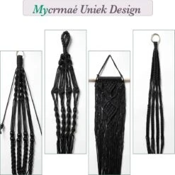 4 Stuks Luxe Macrame Plantenhangers - Boho Handgeweven Katoen Hangpot Voor Binnen/Buiten - Hangende Bloempot Met Kralen - Macramé Touw/Koord Hangplant Houder - Bohemian Wandhanger Decoratie - Plant Hanger - Verticale Tuin Bloempothouder Planthanger -Gardena Verkoopwinkel 1200x1200 1356