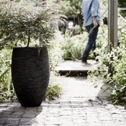 Capi Europe - Vaas Elegant Deluxe Rib NL - 56x84 - Zwart - Voor Binnen En Buiten - KBLR1132 -Gardena Verkoopwinkel 1200x1200 1382